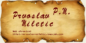 Prvoslav Miletić vizit kartica